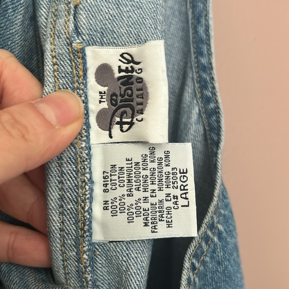 Disney Jean Dress ThumperBambi Overall Dress Vintage DenimJumperDress 90s Size L - Picture 7 of 12